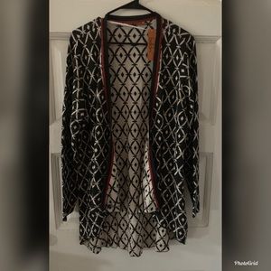 Black and cream Bellini open front cardigan sz 2x